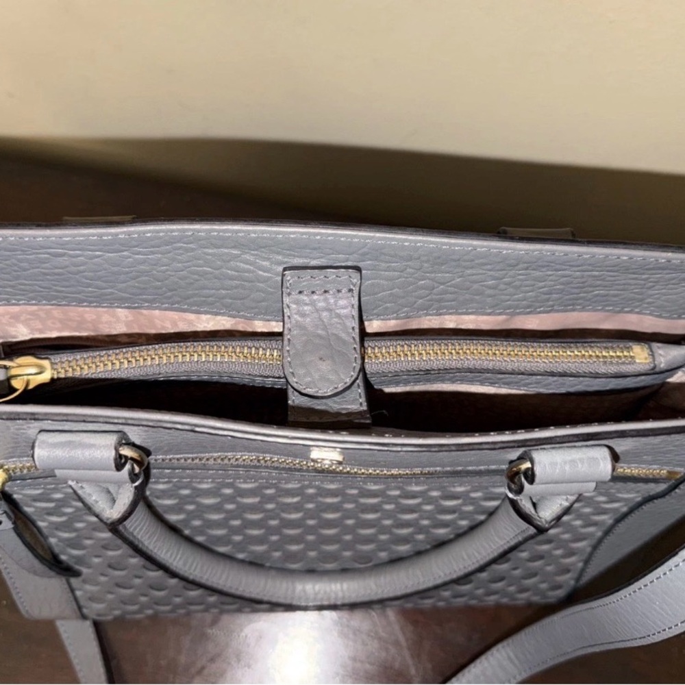 Kate Spade Charcoal Gray Romy Perri Lane Leather Perforated Satchel Crossbody - Picture 8 of 13